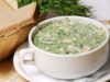 Окрошка с колбасой на кефире
